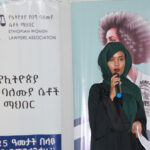 Participant speaking at the “Adoption of Family Law in Afar Region” workshop Photgraphy: EWLA